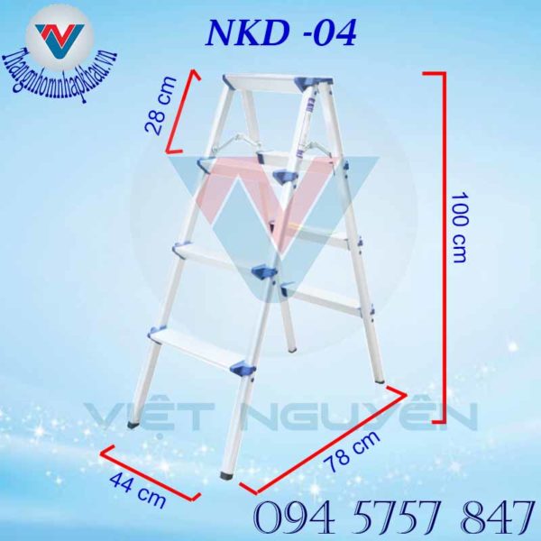 Thông Số Kỹ Thuật Thang nhôm ghế gấp chữ A 1.00m Nikawa NKD -04