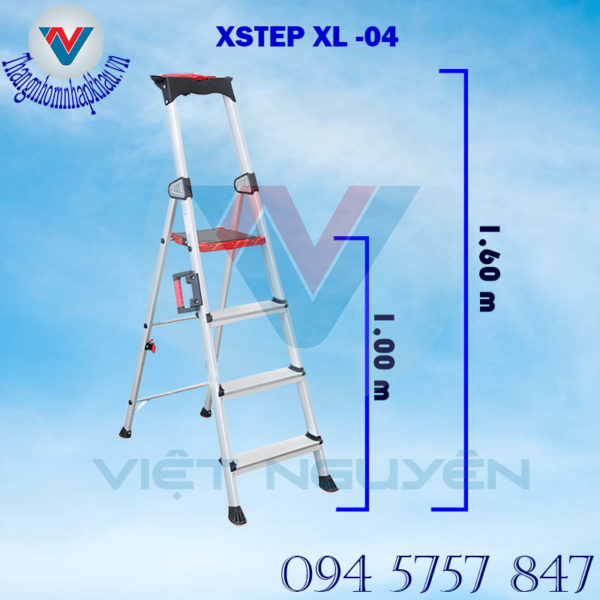 Thông Số Kỹ Thuật Thang Nhôm Ghế Tay Vịn Chữ A Cao 1m XSTEP XL -04